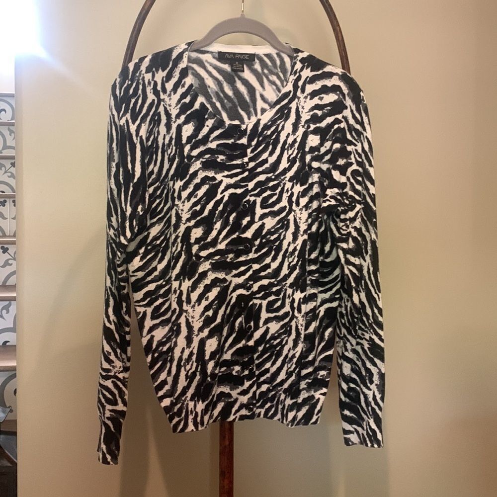 Black & White Zebra Cardigan M